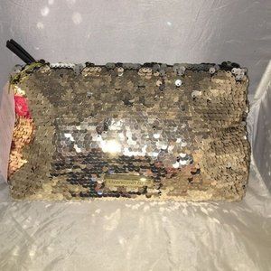 Victoria's Secret Silver Sequin Sparkle Evening clutch Bag NWT